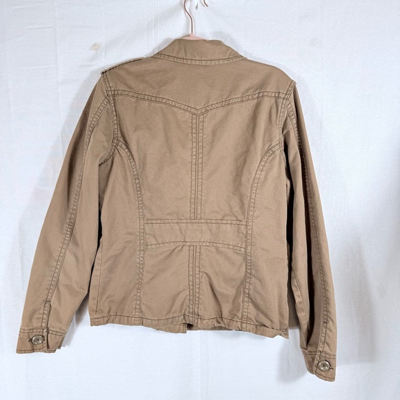 AEROPOSTALE COTTON UTILITY FIELD CARGO JACKET WOMENS SIZE L BROWN BUTTON CLOSURE - Picture 6 of 11